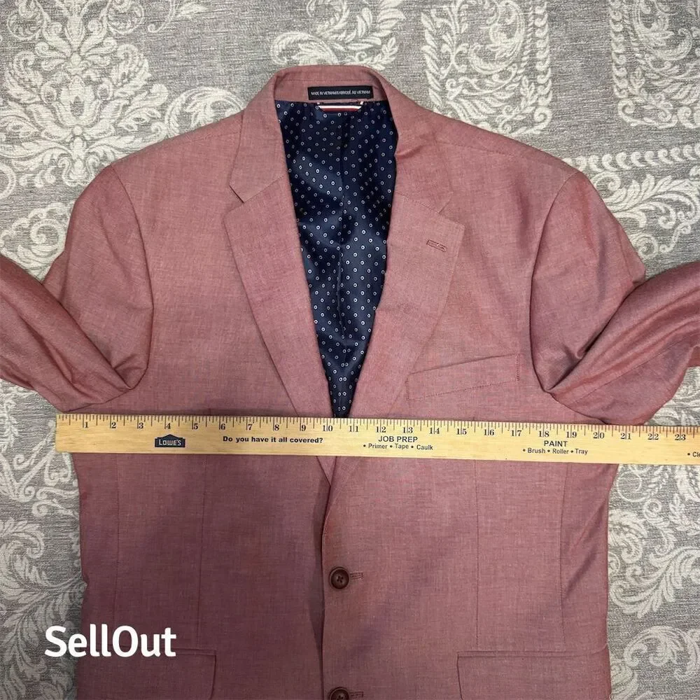 Tommy Hilfiger Men's Pink Blazer Tailored Formal Sport Coat